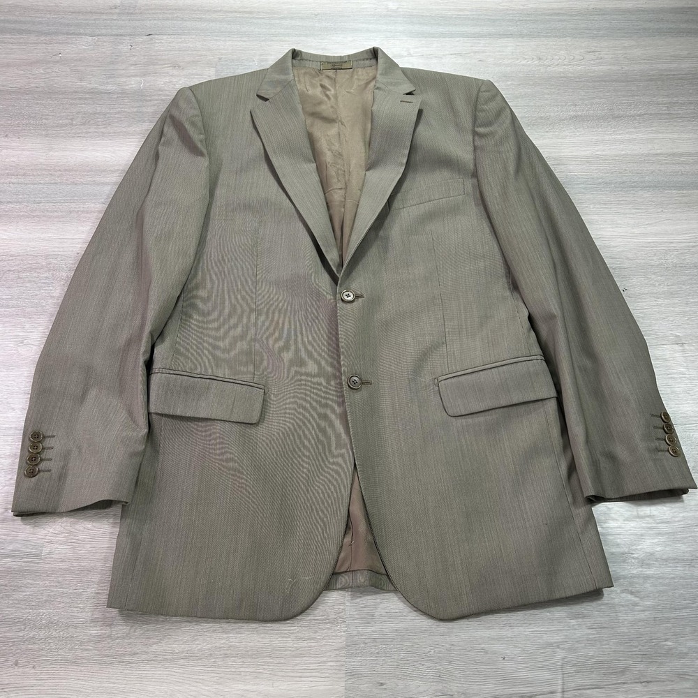Pronto‎ Uomo Zignone Jacket Mens 42 Long Brown Wool Blazer Made In Italy